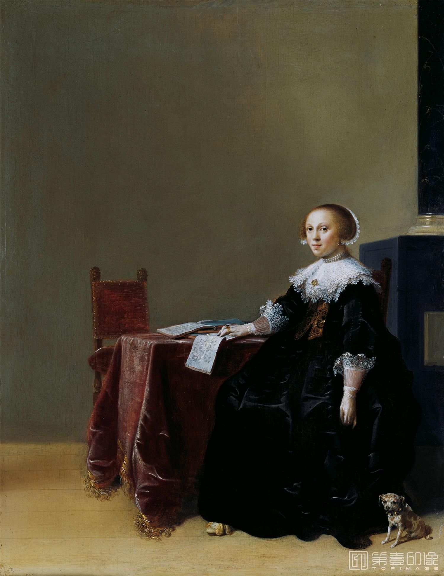 油画-列支敦士登皇家美术馆-Hendrik Gerritsz. PotPortrait of a Young Womanc-220